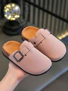 1 par de pantuflas de unicolor para niños, adecuadas para niños y niñas, livianas y versátiles, para uso en interiores/exteriores y playa, aptas para todas las estaciones, incluido el verano y el otoño