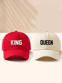 2pcs Women's Printed "KING QUEEN" Baseball Cap, Adjustable Outdoor Casual Sun Protection Hat Suitable For Spring, Autumn, Travel, Beach, Men's Y2K Style Hat - Baseball Cap 2 - View 13