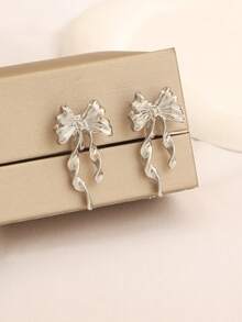 1 对简约蝴蝶结耳钉，适合女性日常佩戴，可爱蝴蝶结女士蝴蝶结夏季珠宝女士珠宝姐妹礼物女士礼物珠宝饰品舞会珠宝