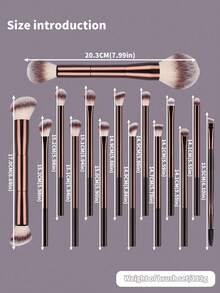 Bộ 15 cọ trang điểm chuyên nghiệp bằng nhôm mềm, bao gồm cọ nền, cọ phấn mắt, cọ kẻ lông mày, cọ tán màu, cọ highlight, cọ che khuyết điểm, cọ kem nền dạng lỏng, cọ kem nền dạng kem, dùng hàng ngày và khi đi du lịch, phụ kiện trang điểm, quà tặng cho bạn bè, cọ nền, cọ che khuyết điểm, cọ má hồng, cọ tạo khối, cọ má hồng, cọ bronzer, cọ phấn phủ, cọ nền, cọ má hồng, quà tặng. - màu nâu - Xem 10