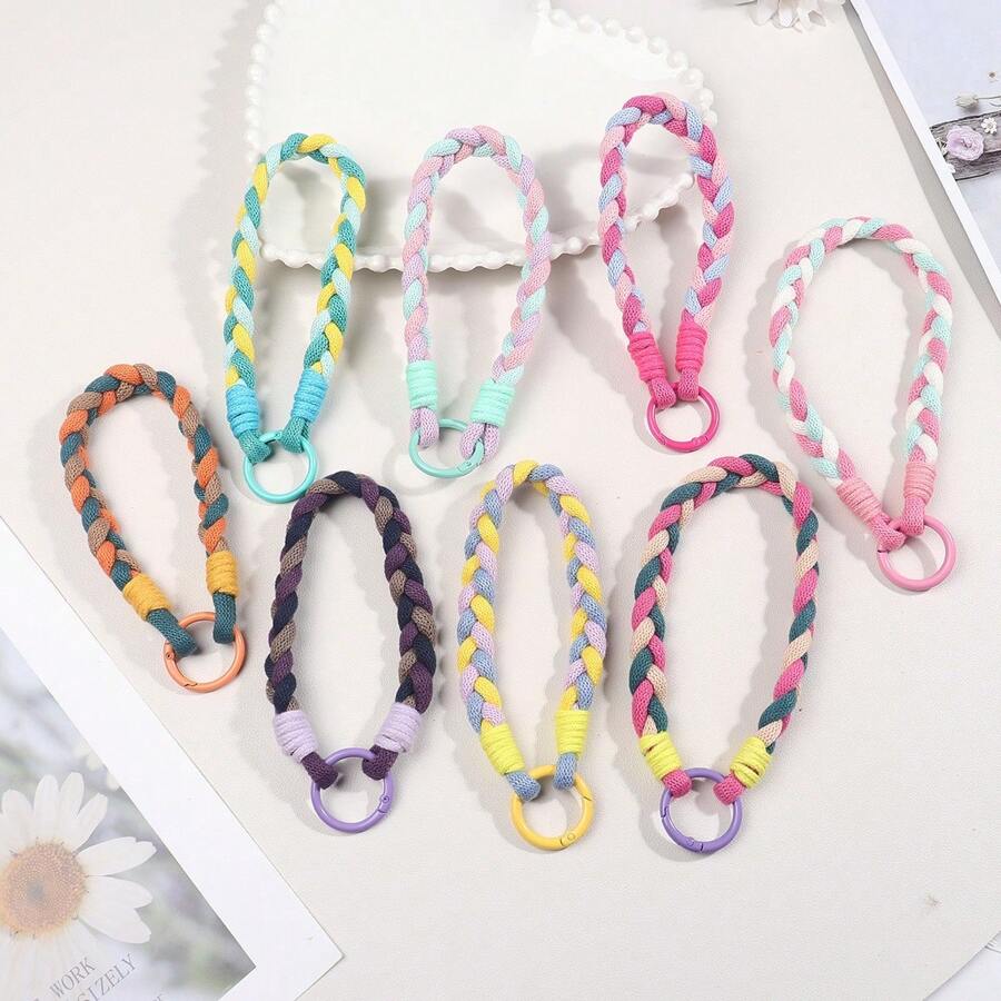 彩色编织短款手机挂绳装饰配件