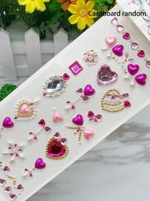 1 Stück zufällige Farbe Kristall Acryl Diamant Aufkleber für Mädchen, DIY handgefertigte dekorative Pentagramm und Pfauenform Juwel Aufkleber