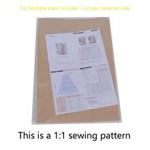 Maxi Skirt Multiple Sizes Sewing Patterns,1:1 Scale Basic Women's Garment Sewing Patterns,Sewing Patterns For Beginners And Sewing Patterns,Apparel Making Templates,Handmade Garment Sewing Patterns - Brown - View 2