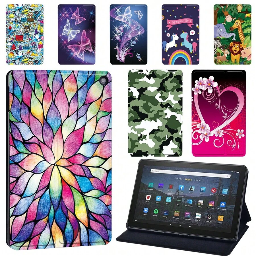 Protective Case For Fire HD 8 Plus 12th 8 Inch 2022, Tablet Stand Protective Case For Fire HD 8 Plus (10th Gen 2020), PU Leather Shockproof Tablet Protective Cover, Gift For Friends, Lovers, Birthday And Others - Multicolor - View 1