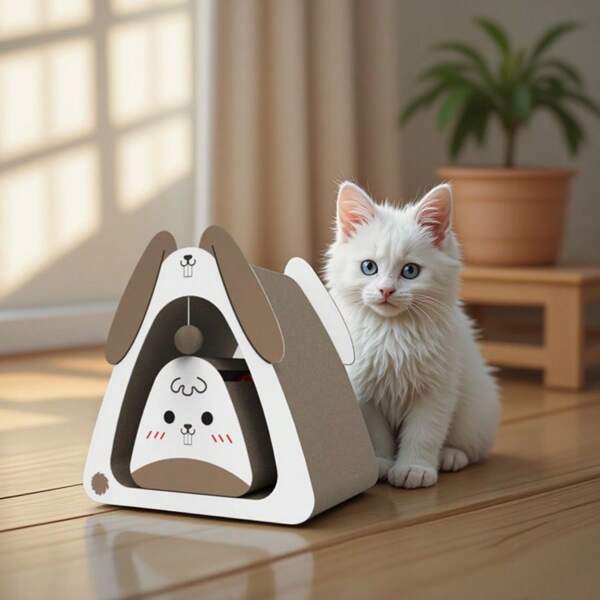 Wellpappe Kaktus Kratzbrett für Katzen, langanhaltend, besteigbar, Kratzkissen, Aktivitätsstation für Haustiere, Geschenk zum Ausruhen und Spielen, dekoratives Haustierzubehör