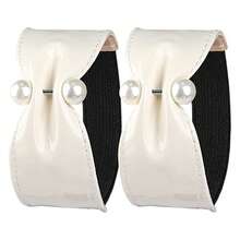 1pc/2pcs Wide Edge Pearl Elastic Shoelaces, Adjustable Non-Slip Band For High Heels, Flats, Sandals, Hands-Free Locking Shoe Strap - Multicolor - View 6