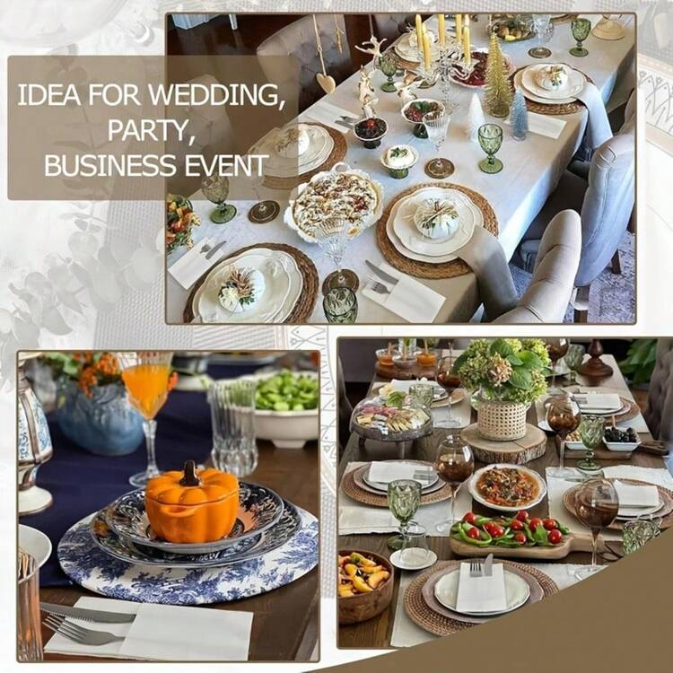 100 Unidades Guardanapos de Papel Descartáveis com Textura de Linho Branco e Bolsos Embutidos para Talheres - Super Absorventes, Adequados para Casamentos, Festas, Decorações de Natal, Guardanapos de Natal, Decoração de Mesa de Natal, Configurações de Mesa Elegantes para Feriados e Eventos Especiais, Utensílios para Festa, Decoração de Mesa Refinada, Design de Bolso para Talheres - Multicolorido - Visão 5