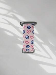 1 pieza Brazalete de repuesto suave, elástico y transpirable con diseño de ojo en forma de corazón compatible con relojes inteligentes , Garmin, Honor, Apple Watch 38mm/40mm/41mm/42mm/44mm/45mm/49mm. Correa de silicona casual y de moda de varios colores compatible con Apple Watch Ultra Series, SE/10/9/8/7/6/5/4/3/2/1, 1 pieza Brazalete de repuesto suave, elástico y transpirable con estampado floral colorido compatible con Apple Watch