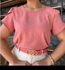 Megan Princess Sleeve Blouse In Simple Textured Duna Fabric - 紅木色 - 查看 1