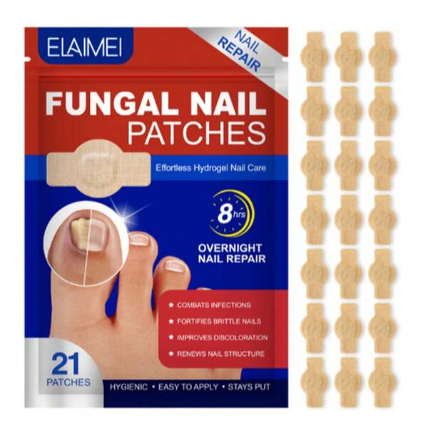 Strong Nail Strips - 1 Pack 21 Pieces, 2 Packs 42 Pieces, 3 Packs 63 Pieces - 8-Hour Nighttime Nail Care - Fungal Nail Strips For Sensitive Skin, Easy To Apply