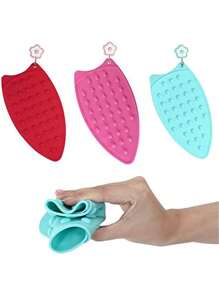 1pc Multi-Color Multipurpose Silicone Iron Resting Mat, Heat-Resistant Silicone Iron Pad For Flat Irons & Ironing Boards