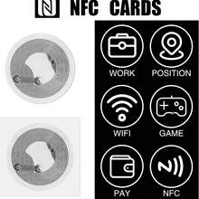NTAG215 可重写 NFC 标签 - 可擦除和可重复使用，504 字节内存，紧凑型 25 毫米圆形设计，通常与 Tagmo 和 NFC 设备兼容 - 包括 RFID 贴纸