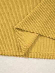 Women's Colorblock Textured Striped Crew Neck Casual Short Sleeve T-Shirt, Summer - Yellow - View 5