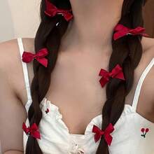 70PCS Elegant Lace Bow Tie Hair Clips For Women Girls Vintage Ribbon Bowknot Hair Accessories Solid Color Satin Bow Hairpins For Party Wedding Daily Use Hair Decoration - 7 Colors - 查看 6