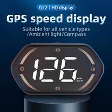 GPS Speedometer Car HUD Digital Speedometer For Car Head Up Display KM/H MPH Compass Direction USB Cable Plug & Play Over Speed Alert For All Vehicle - Multicolor - View 2