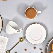 13 件套意式浓缩咖啡杯 6 件套、陶瓷咖啡茶杯套装 3 盎司（90 毫升）带支架和碟子、土耳其咖啡杯，适合家庭办公室茶饮、花卉浮雕金边白色杯子、意式浓缩咖啡杯碟套装、新骨瓷咖啡杯配木架、卡布奇诺杯、可爱的小咖啡杯，用于咖啡饮料、拿铁、茶具 6 件套 - 彩色 - 查看 5