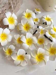 4 قطع مشابك شعر بشكل زهرة، مشابك شعر وهمية على شكل زهرة البابونج الحلوة، مشابك لخصلات الشعر الجانبية، مشابك شعر على طراز بوهيمي مناسبة للارتداء اليومي، تصوير حفلات الشاطئ والعطلات، اكسسوارات الحفلات، ملابس العطلات للنساء