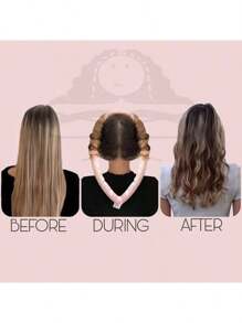 Heatless Curling Rod Headband Silk Curls Ribbon Sleeping Soft Spong Headband Slouchy Hair Curlers Styling Tools For Women Girl, Hair Styling Kit, Hair Tool Kit, School Stuff