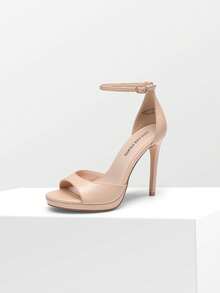 Women Sexy High Stilettos Heeled Sandals Ankle Strap Open Toe Party Summer Sandals, Fashion Dress Shoes Wedding Bridal Pumps Sandals - 裸色 - 查看 4