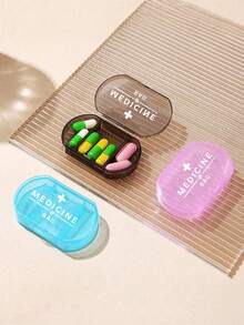 1 hộp đựng thuốc hình bầu dục in chữ thập 'MEDICINE', hộp đựng thuốc di động ba ngăn, hộp đựng đồ mini, hộp đựng đồ trang sức và thuốc di động, quà tặng sáng tạo được cá nhân hóa với logo chữ cái, thích hợp cho du lịch, hoạt động ngoài trời, túi xách, túi, hộp đựng đồ trang trí du lịch thiết kế độc đáo, hộp đựng thuốc - Nhiều màu - Xem 5