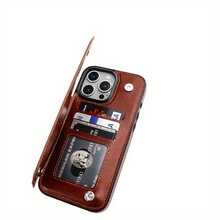 Funda tipo cartera con tapa para phone, de piel sintética, con soporte. Diseño elegante con ranura para tarjetas. Compatible con phone 16 Pro, 15, 14, 13, 12 Pro Plus y 15 Pro. - Colores mixtos 2 - Ver 7