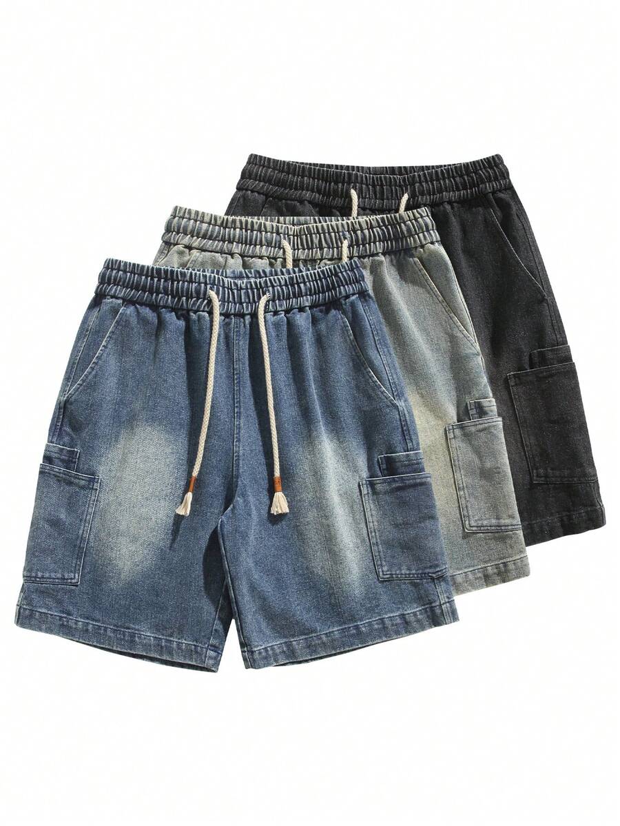 Men's Denim Casual Shorts Comfortable Style Suitable For Casual Wear - Blue - View 1
