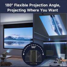 投影仪 2025 迷你 1080P 高清支持智能便携式投影仪，180° 可调，圣诞剧院必备，圣诞派对专用投影仪便携式房间投影仪 - 英規插(220-240V) - 查看 4