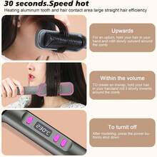 Multifunctional Electric Comb Straight Hair Straightener Fast Heating Ionic Hair Straightener, Adjustable Temperature, Women's Hair Tools - US A Type Plug(110-127V) - View 6