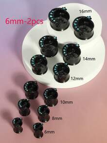 2 件不锈钢耳塞，大号双喇叭合金量规，拉伸螺丝配合通道量规 2g - 5/8 英寸身体穿孔首饰