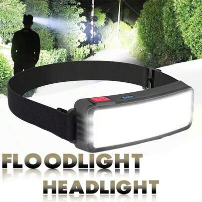 1pc LED COB Headlamp, USB Rechargeable, 3 Modes, Portable Reading & Work Floodlight, Indoor Use, ≤36V Lithium Polymer Battery, Adjustable Head Strap