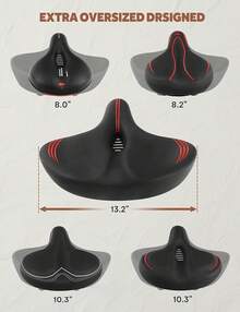 Asiento de bicicleta extragrande para bicicleta Peloton y bicicleta +, asiento de bicicleta cómodo de repuesto para hombres y mujeres, sillín ancho compatible con accesorios Peloton, ejercicio, - Rojo - - Ver 4