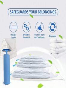 1/5/10pcs, Extra Large Vacuum Transparent High Quality Compression Storage Bags, Portable Storage Bags For Travel Essentials, Clothes, Bedding, Blankets, Bedding, Etc. Manual Vacuum Pump Compression Bag Set, No Electricity Required, Transparent Vacuum Compression Storage Bags - Multicolor - View 11