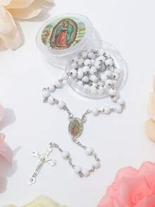 1 mặt dây chuyền thánh giá chuỗi hạt Mân Côi Đức Mẹ Guadalupe, Quà tặng tôn giáo cho Giáng sinh, Lễ Phục sinh, Thích hợp cho cầu nguyện hàng ngày, Thêm sức, Rước lễ, Rửa tội - Kinh Mân Côi Đức Mẹ Guadalupe - Xem 11