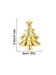 60/12/6/2/1 pièce Anneaux de serviette de Noël, Porte-serviettes de Noël en forme d'arbre de Noël doré, Unisexe, Réutilisables, Convient pour les rassemblements familiaux, les fêtes, Pinces de Noël en métal pour la décoration de nappe, Fournitures de fête de Noël - Multicolore - Voir 3