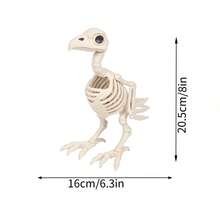 1pc Halloween Prop Animal Skeleton Decoration, Plastic Raven Decor Item - Multicolor - View 9