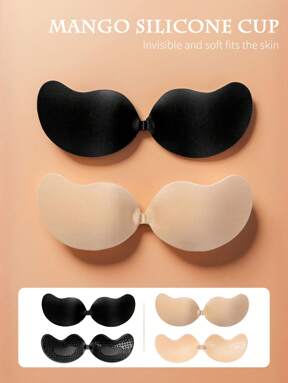 2 piezas Pegatinas invisibles para el pecho Diseño sin hombros Sujetador con efecto push-up sexy y sin costuras para vestidos sin tirantes para fiestas y bodas