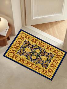 1pc Exotic Floral Pattern Area Rug, Home Decor Carpet, Stain Resistant, Comfortable, Dust-Proof, Easy To Clean, Suitable For Living Room, Bedroom, Bathroom, Study, Closet, Nursery