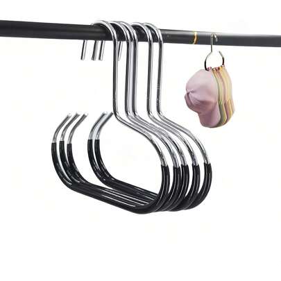 1/5pcs Multi-Functional Space-Saving Hat, Scarf & Clothes Hanger - Non-Slip PVC Coated Garment Storage Rack, Suitable For Wardrobe, Wall And Balcony - Durable & Versatile, Great For Hanging Hats, Ties, Scarves And Delicate Fabrics.