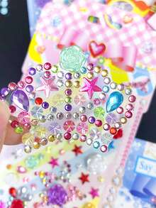 1 szt. Naklejka dla dziewcząt, akrylowa naklejka z kryształkami w kształcie diamentów, dekoracyjna, kreatywna naklejka-nagroda dla dziewcząt DIY