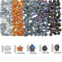 20 pièces/Paquet 5 styles (4 pièces chacun) Petits pendentifs en verre électroplaqué en forme de poisson, étoile de mer, tortue, escargot, coquille pour la création de bijoux, boucles d'oreilles, colliers, sangles de téléphone, porte-clés, décoration de voiture - Poisson Étoile Tortue Coquille Escargot - Voir 3