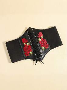 1pc Corset Waist Belt For Women, Wide Elastic Tie Waspie Belt For Dresses Halloween Waist Trainer Accessories For Ladies For Dress Western Cowboy Cowgirl Country Wear Vintage Women Corset Belt For Dress,Waist Trainer Waist-Shaping For Waist Slimming And Tummy Control