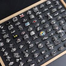 10/20pcs/Pack Retro Punk Style Owl & Snake Rings, Fashion Animal Shape Finger Rings, Jewelry Gift For Party & Holiday