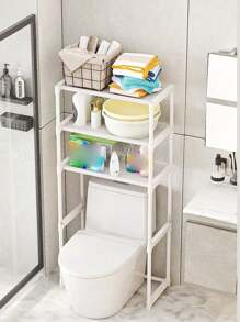 1 pezzo Scaffale organizzatore a 3 piani per il bagno, portaoggetti indipendente per lavatrice, toilette, senza bisogno di forare