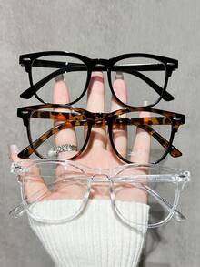 3/6pcs Computer/Gaming/TV/Phone Glasses For Women, Square Plastic Eyeglass Frames To Reduce Eye Fatigue, Light Glasses, Fashion Optical Eyeglasses Frames - Multicolor - View 8