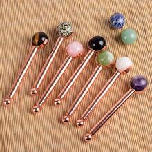 Natural Stone Care Massage Roller Stainless Steel Wand Care Eye Massager Interchangeable Roller