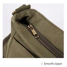 Women Vintage Large Capacity Canvas Messenger Bag Green - màu xanh lá - Xem 8