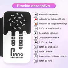 ¡RecomendadoNasjac Teclado Piano Portátil Recargable para Niños - Piano Enrollable Plegable Flexible de 49 Teclas, Teclado de Piano Eléctrico con 8 Ritmos/6 Tonos/Bluetooth, Piano Enrollado a Mano para Adultos¡Top de Temporada - Color del Arco Iris - Ver 6