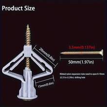 100 piezas/Set de tornillos mariposa para panel de yeso, decoración del hogar, anclajes para panel de yeso, juego de tornillos - alta capacidad de carga, para anclaje en panel de yeso/tablero de madera/pared hueca