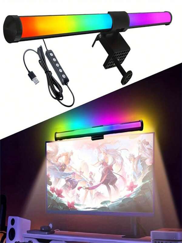 1 szt. Smart Monitor Light Bar z podświetleniem RGB, światło wyświetlacza komputera, sterowanie klawiszem LED do gier, brak odblasków na ekranie, ochrona oczu w domu