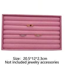 Exhibición de joyería de terciopelo, soporte de joyería exquisito apilable, anillo portátil, pendientes, collar, caja organizadora - Tres en uno - Ver 7